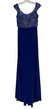 NWOT Blush Prom 11000 Blue Two Piece Beaded Prom Formal Dress