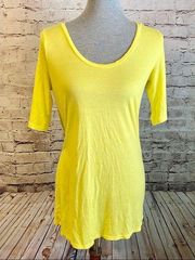 Motherhood Maternity Yellow Half Sleeve Scoop Neck Medium