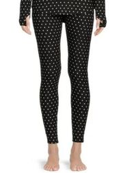 Cuddl Duds Climate Right Black White Diamond Print Fleece Leggings Lounge pants