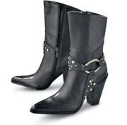 Womens Harley Davidson Black Studded Cassandra Biker Ankle Boots - Sz 6 D85246