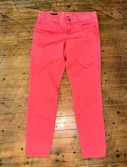 Kut from the Kloth Marilyn ankle skinny coral artsy 6 jeans