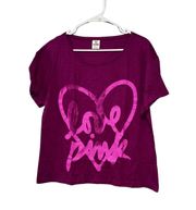 PINK Victorias Secret Magenta Scoop Neck Lightweight Love Pink Tshirt Size M