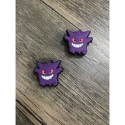 Pokemon Gengar Japanese Anime Video Game Charm For Crocs Shoe Charms - 2 Pieces