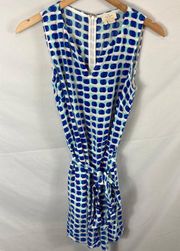 Kate Spade Patterned Blue Tie Waist Romper Size Small