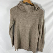 Hilary Radley Cowl Neck Knit Sweater Brown Size Medium