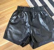 Black Leather Shorts 