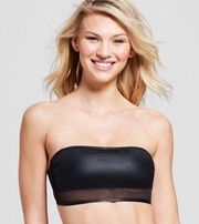 Xhilaration 🌈 Wet Look Mesh Bandeau Bikini Top Size Small