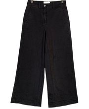 Everlane High Waist Wide Leg Cropped Jeans Black Size 4