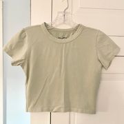 NWOT  Brandy Melville Sage Green Cropped Cotton Tee