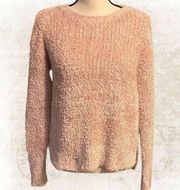ELLEN TRACY light pink “fuzzy”, soft and cozy sweater, size Small. NEW W/TAGS.