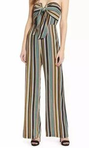 Socialite Strapless striped Jumpsuit XS