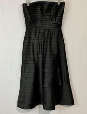 Women’s Strapless Midi Tiered Formal Dress Black Size 8