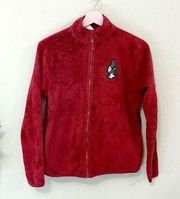 Disney Snow White Maleficent Zip Front Red Fleece Lightweight Jacket Size XS