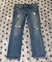 AMERICAN Eagle Artist Cropped Distressed Jeans 6