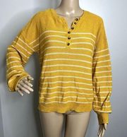 Marled Reunited Clothing Yellow Striped Knit Sweater