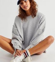 Free People Camden Sweatshirt in Sand Heather Grey