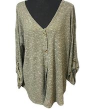 Absolutely Famous Jersey button down v-neck tunic