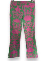 Lilly Pulitzer Womens Jeans Sz 4 Vintage Where's The Reef Pink Green Crab Pants