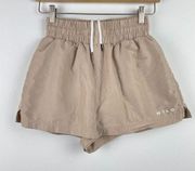 Anthropologie Wilo The Label Tan lined Running Shorts Size Small