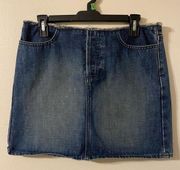 Womens J. Crew Denim Raw Hem Jean Mini Skirt Medium Wash Size 8