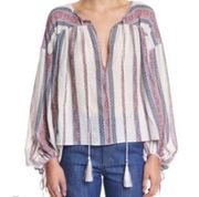 10 Crosby Derek Lam High Low Peasant Blouse w/Gathered Back sz Small (2) PW3