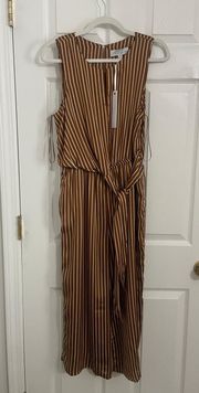 Earth Tone Striped Jumpsuit