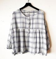 Max Studio London Women’s XS/S Plaid Boho Top