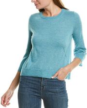 $378 NWT Zadig & Voltaire Betty CP Cashmere Sweater in Blue Size M