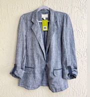 Caslon linen blazer heathered blue size XS