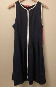 full zip navy dress