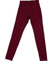 NEW Tek Gear Marled Burgundy High Rise Leggings Tights