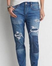 American Eagle  Tomgirl Distressed Button Fly Denim Jeans Women's Size 4