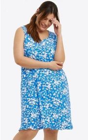 Draper James Ruffle Nightie in Blue Shadow Floral Small Medium new Tank Dress