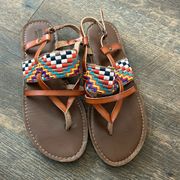 Mossimo Supply Co Flip Flops Thongs Slingback Sandals Multi-Color Size 8