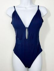 Becca Plunge Tie Back One Piece Swimsuit Size Large NEW