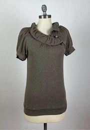 Marc by Marc Jacobs Brown Ruffle Sweater Top