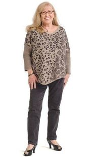 Democracy Women's Mixed Animal Print Metallic Sweater NWT Size XL