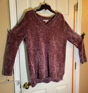 Women's XL Classic Collection Chenille Sweater Mauve Super Soft