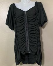 Moon Black Ruched Top