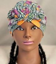 Pre tied  wrap turban, cancer hair wrap, African hair cap