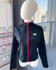 Pearl Izumi Black Red Full Zip Fleece Lined Cycling Jacket Women’s Size Small