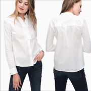 Splendid White Poplin Ruffle Button Down Long Sleeve Blouse Women’s Size Large