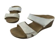 Vionic Chrissy White Wedge Slip-On Sandal Women's Size 6.5