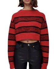 $395 NWT RE/DONE RED CROP BOATNECK PULLOVER SZ SMALL