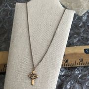 Vintage Cross with dove necklace