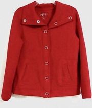 Style & co. Red Quilted Snap Button Down Sweater