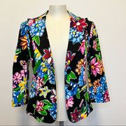 VTG Moschino Jeans Black Floral Blazer size 8