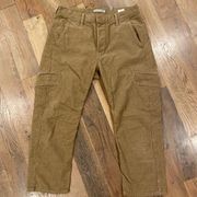 Womens Tan Corduroy Carpenter Style Ankle Pants Size 4 Cotton