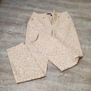Isaac Mizrahi LIVE! Cream and Beige Leopard Jeans Size 4