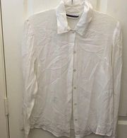 Amanda smith embroidered blouse small